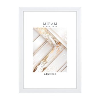 Рамка пластик 21x29,7 Мирам 641861-А4 белый (12)