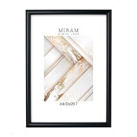 Рамка пластик 21x29,7 Мирам 642077-A4 черный с ножкой (1/12)