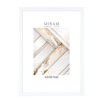 Рамка пластик 29,7х42 Мирам 641861-A3 белый (12)