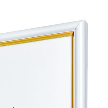 Рамка пластик 30x40 Мирам 636461-15 белый с золотым кантом (12)