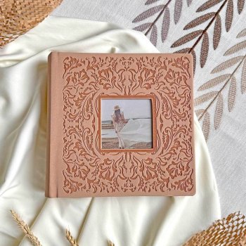 Фотоальбом 200 фото 10*15 Полином Делюкс книжный переплет с окном Suede beige бежевый под замшу (12)