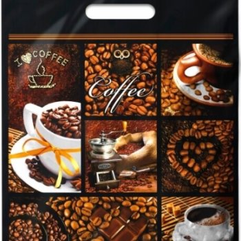 Пакет ПВД с вырубной ручкой 31х40 60мкм Кофе (50/500)