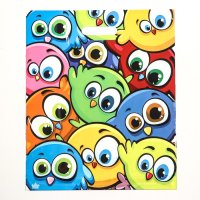 Пакет ПВД с вырубной ручкой 38х45 60мкм Забавные птички (50)