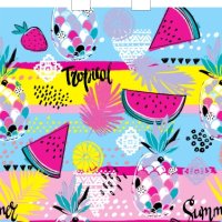 Пакет ПВД с петлевой ручкой 38х42 37мкм Тропические фрукты (50)