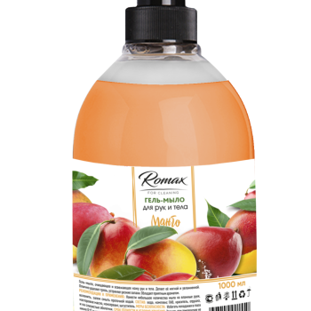 Мыло гель 1л RoMaX дозатор Манго (8)
