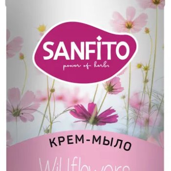 Мыло крем  500мл Sanfito Sensitive Полевые цветы дозатор (12)