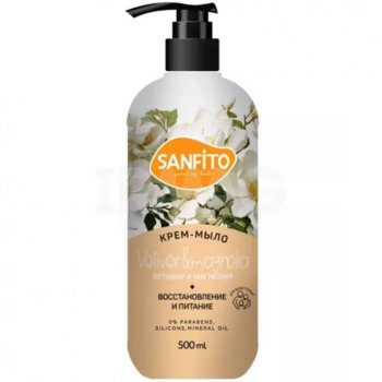 Мыло крем  500мл Sanfito Ветивер и магнолия дозатор (12)