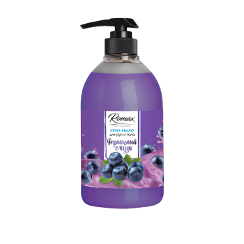 Мыло крем 1л RoMaX дозатор Черничный смузи (8)