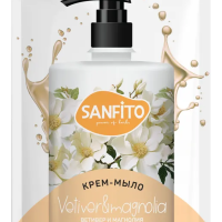 Мыло крем 1л Sanfito Ветивер и магнолия дой-пак (6)