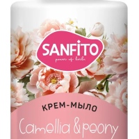 Мыло крем 1л Sanfito Камелия и пион дозатор (8)