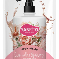 Мыло крем 1л Sanfito Камелия и пион дой-пак (6)