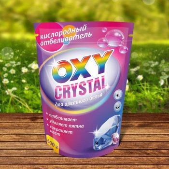 Отбеливатель кислородный для цветного белья Selena Oxy Crystal 600гр (8/16)