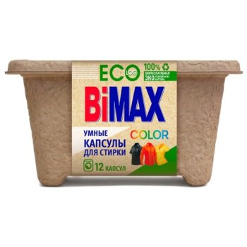 Капсулы для стирки  12шт BiMax Колор 13гр картон (4/360)
