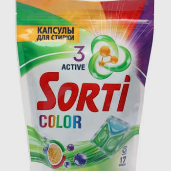 Капсулы для стирки  17шт Sorti Колор дой-пак (60)