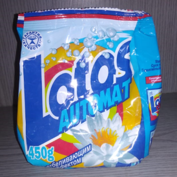 Порошок для стирки Lotos отбеливающий 450гр автомат пакет (24)