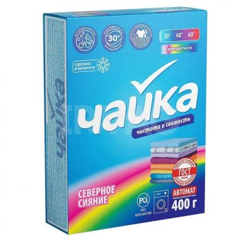 Порошок для стирки Чайка 400г Северное сияние для цветного белья авт (18)