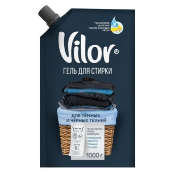 Ср-во д/стирки Vilor 1л для черных тканей дойпак (6)