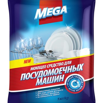 Средство для посудомоечных машин порошок Мега 1кг п/п (6)