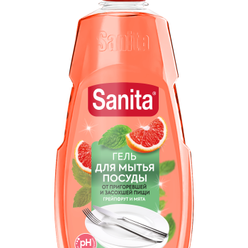 Ср-во д/посуды Sanita 450г Грейпфрут и мята (10) акция