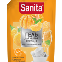 Ср-во д/посуды Sanita 900г Мандарин и белый чай дой-пак (6)  акция