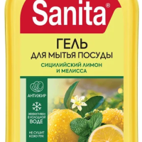 Ср-во д/посуды Sanita 900г Сицилийский лимон и мелисса дозатор (8)  акция
