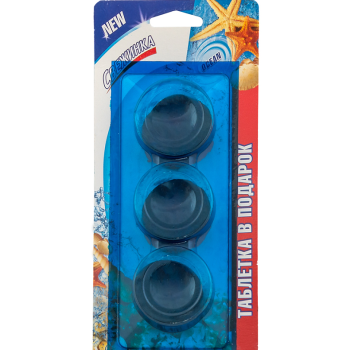 Таблетка д/сливного бачка Свежинка 3шт Море (12)