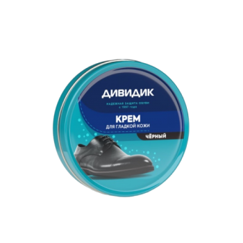 Крем для обуви Дивидик 50мл черный жестяная банка (24)