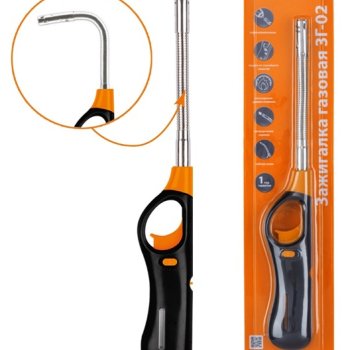 Зажигалка газовая TDM ЗГ-02 регул. уров. плам многоразовая заправка гибкий носик (48)