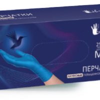 Перчатки латекс прочные L 50шт HighRisk синий (10)