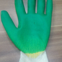Перчатки х/б обливные двойной латекс 13кл размер 9 зеленый (10/100/300)