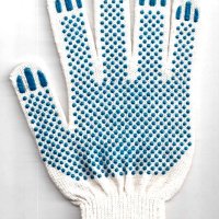 Перчатки х/б с ПВХ 4 нити белые Точка 7 класс размер 7 (10/200)