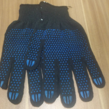 Перчатки х/б с ПВХ 4 нити черные Точка 10 класс Экстра р9 (10/250)