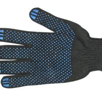 Перчатки х/б с ПВХ 4 нити черные Точка 7 класс размер 7 (10/200)