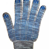 Перчатки х/б с ПВХ 5 нитей серые Точка 7 класс размер 9 (10/200)