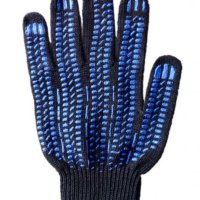 Перчатки х/б с ПВХ 5 нитей черные Протектор 7 класс размер 9 (10/200)