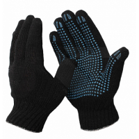 Перчатки х/б с ПВХ 5 нитей черные Точка 10 класс Экстра размер 9 (10/250)
