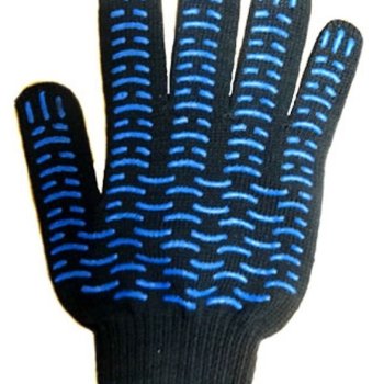 Перчатки х/б с ПВХ 6 нитей черные Волна 7 класс размер 9 (10/200)
