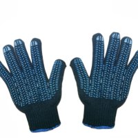 Перчатки х/б с ПВХ 6 нитей черные Протектор 7 класс размер 9 (10/200)