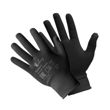 Перчатки нейлон тонкий черный р.10 (10/300)