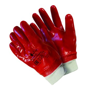 Перчатки полиэстер+х/б ПВХ полный облив Повыш стойкость к загрязн р10 XL Libry красный (12/240)