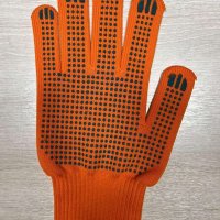 Перчатки Зимние акриловые ПВХ оранжевые Точка р.9 10кл (10/300)