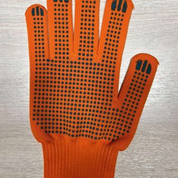 Перчатки Зимние акриловые ПВХ оранжевые Точка р.9 10кл (10/300)