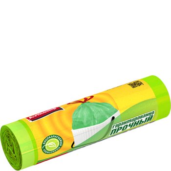 Пакеты для мусора  35л 15шт  9мкм завязки рулон ПНД зеленый биоразлаг Avikomp Prestige (25)