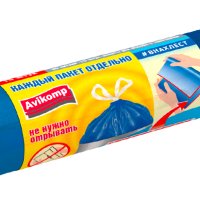 Пакеты для мусора  35л 15шт завязки рулон ПСД голубой Avikomp Особопрочные (18)