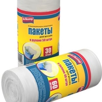 Пакеты для мусора  60л 40шт 10мкм рулон белый Avikomp Prof (30)