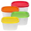 Контейнер для СВЧ и заморозки 0,5л квадратный Микс (24)