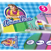 Губка для посуды ДоннаРоза 5шт (72)