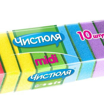Губка для посуды Стандарт 10шт Чистюля (55)