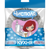 Мочалка из нержав стали L 20г плетеная Чистюля (20)