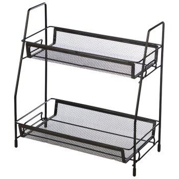 Этажерка настольная двухуровневая L’ordine Nero 31,5x17x33см (30)